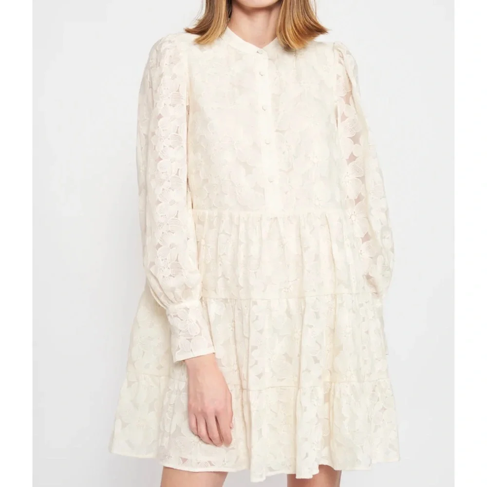 En Saison Long sleeve button front dress - Picture 1 of 2